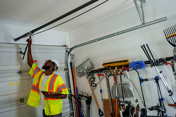 Professional Garage Door Panel Replacement technician working in Cedar Lake, IN